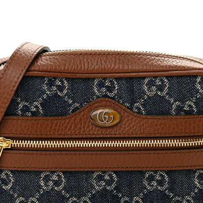Gucci New Denim GG Monogram Dollar Calfskin Mini Ophidia Shoulder Bag Blue Tea Cuir Epilog 8 of 11