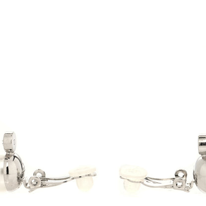 Gucci Metal Pearl Interlocking G Clip On Earrings Silver 3 of 4