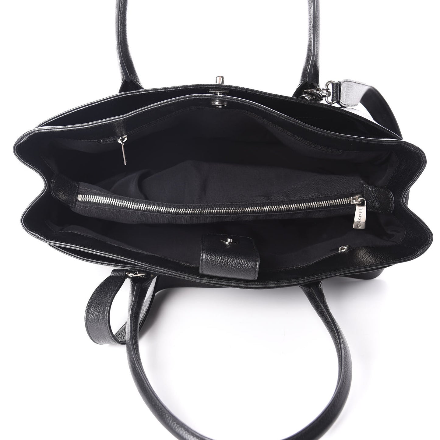 Calfskin Cerf Executive Shopper Tote Black