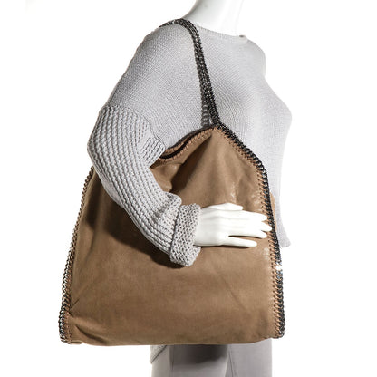 Stella McCartney Faux Leather Shaggy Deer Falabella Foldover Tote Taupe 2 of 11