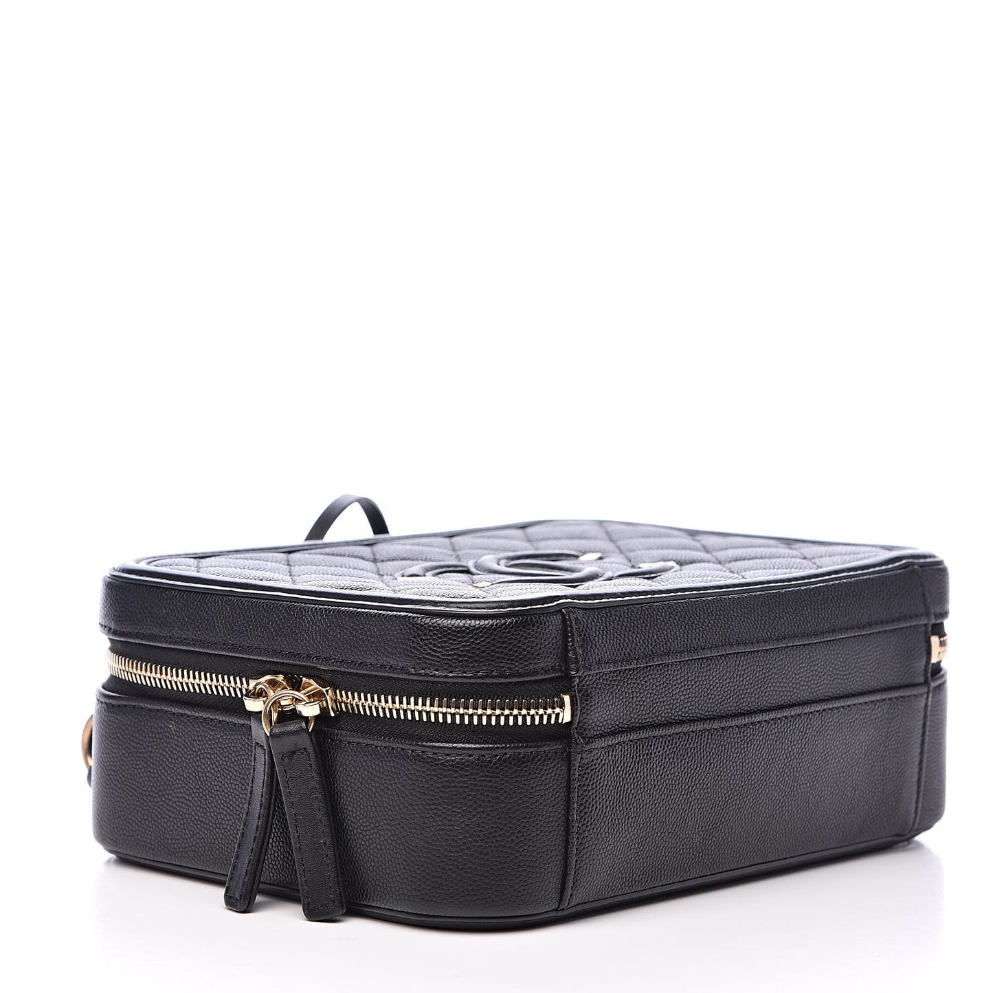 Caviar Quilted Medium CC Filigree Vanity Case Black