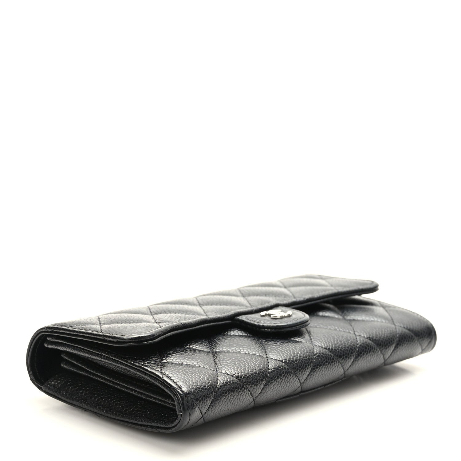 Chanel Caviar Quilted Large Gusset Flap Wallet Black 4 of 9