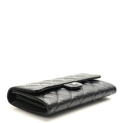Chanel Caviar Quilted Large Gusset Flap Wallet Black 4 of 9