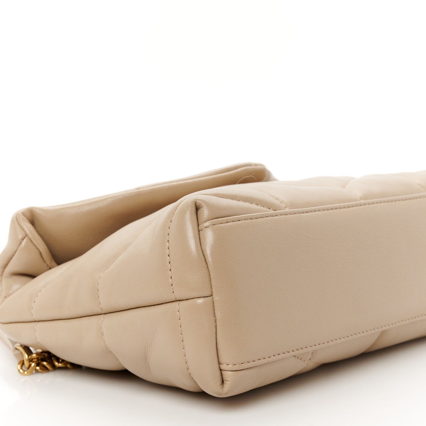 Lambskin Quilted Toy Loulou Puffer Monogram Chain Satchel Nude Powder