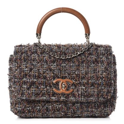 Chanel Tweed Wood Mini Coco Handle Flap Beige 1 of 14