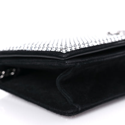 Chanel Crystal Suede Chain Evening Clutch Black Silver 7 of 17
