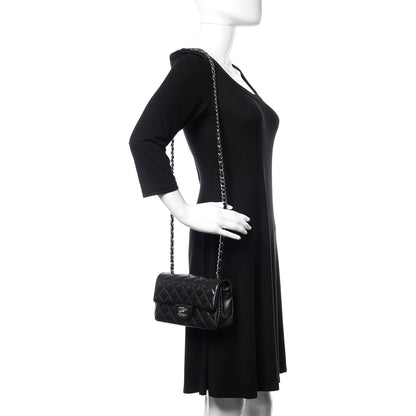 Chanel Lambskin Quilted Mini Rectangular Flap Black 2 of 12