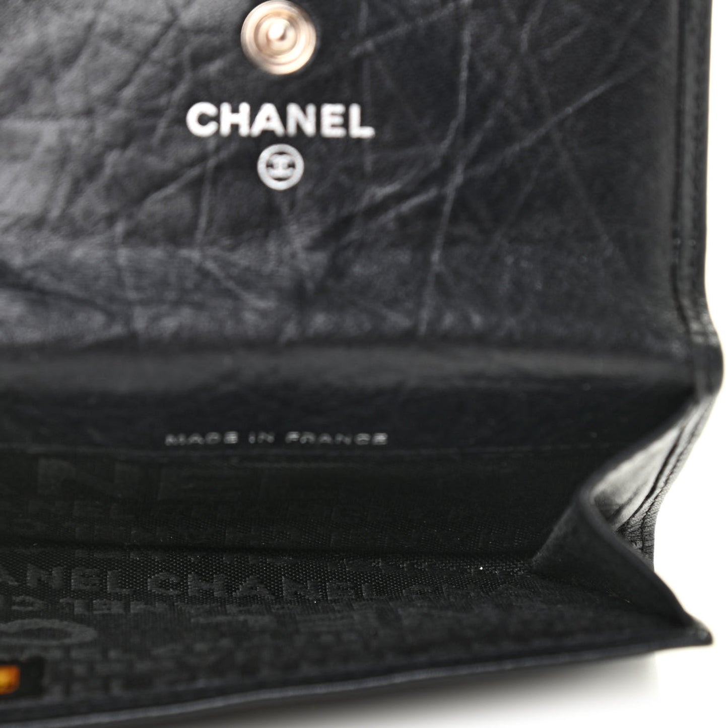 Calfskin Quilted Cambon Key Holder Case Black