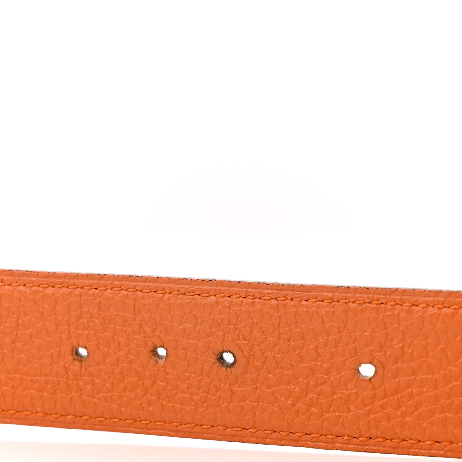 Hermes Togo Box 32mm H Belt 85 34 Orange Chocolate 7 of 17