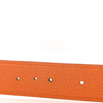 Hermes Togo Box 32mm H Belt 85 34 Orange Chocolate 7 of 17