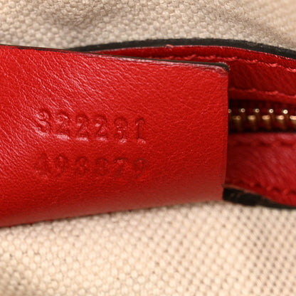Gucci GG Supreme Monogram Calfskin Medium Nice Boston Beige Ebony Hibiscus Red 7 of 13