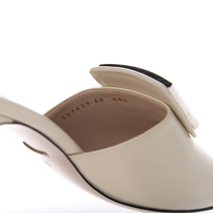 Gucci Malaga Kid Crystal Square G Madelyn Mules 40 Vintage White 9 of 10