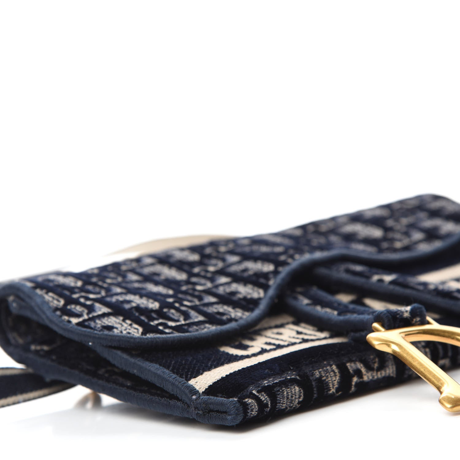Christian Dior Oblique Slim Saddle Pouch Blue 6 of 11