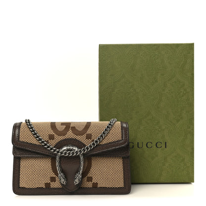 Gucci Monogram Jumbo GG Textured Dollar Calfskin Super Mini Dionysus Shoulder Bag Camel Ebony New Acero 11 of 11