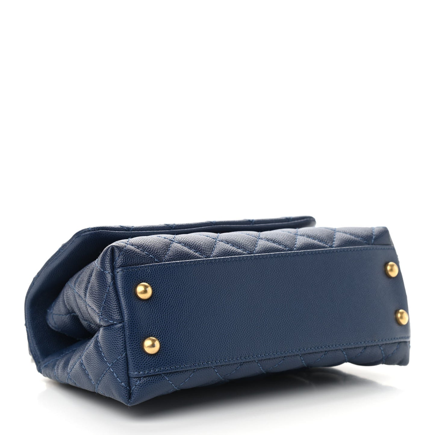 Caviar Quilted Mini Coco Handle Flap Navy Blue