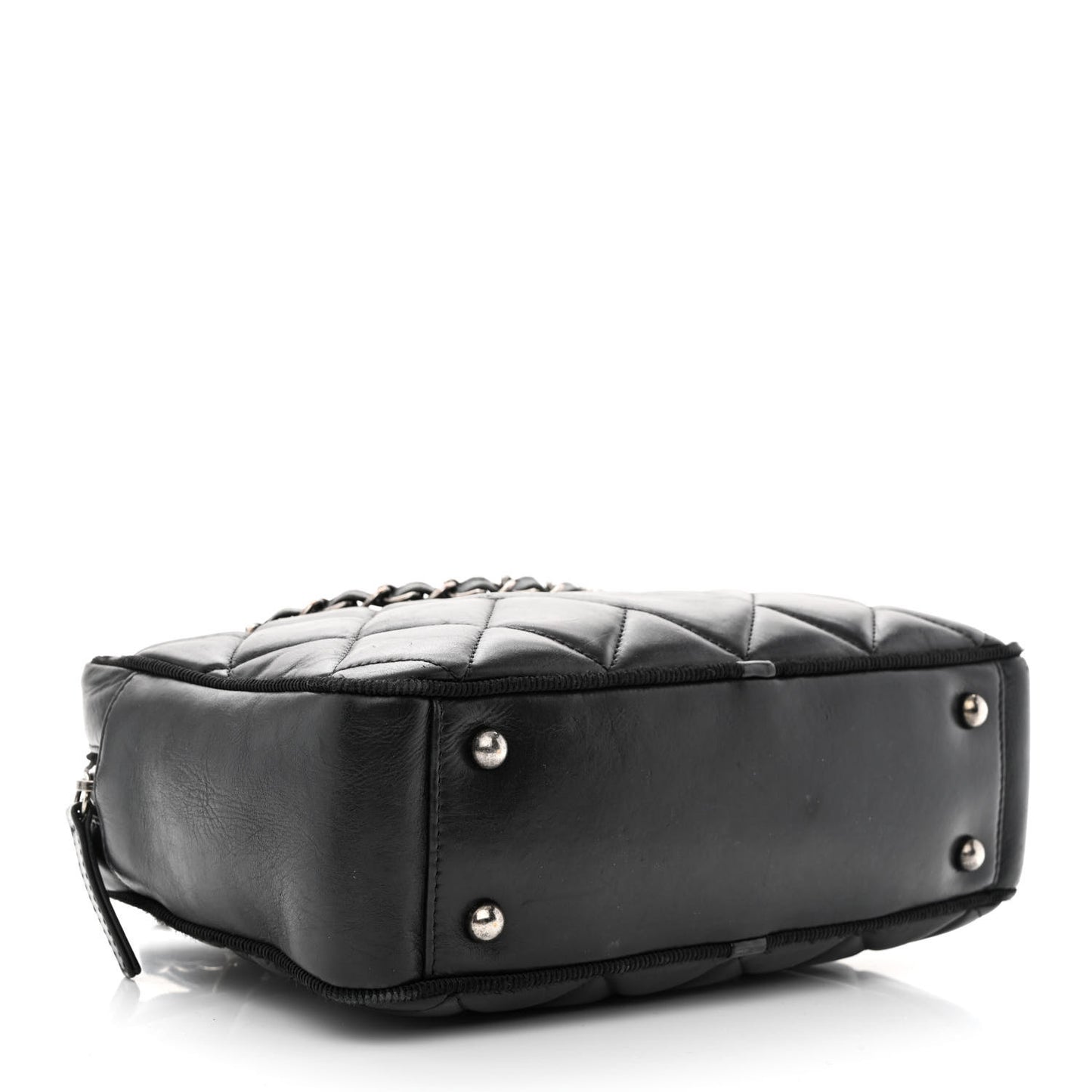 Calfskin Quilted Small Ballerine Camera Case Black