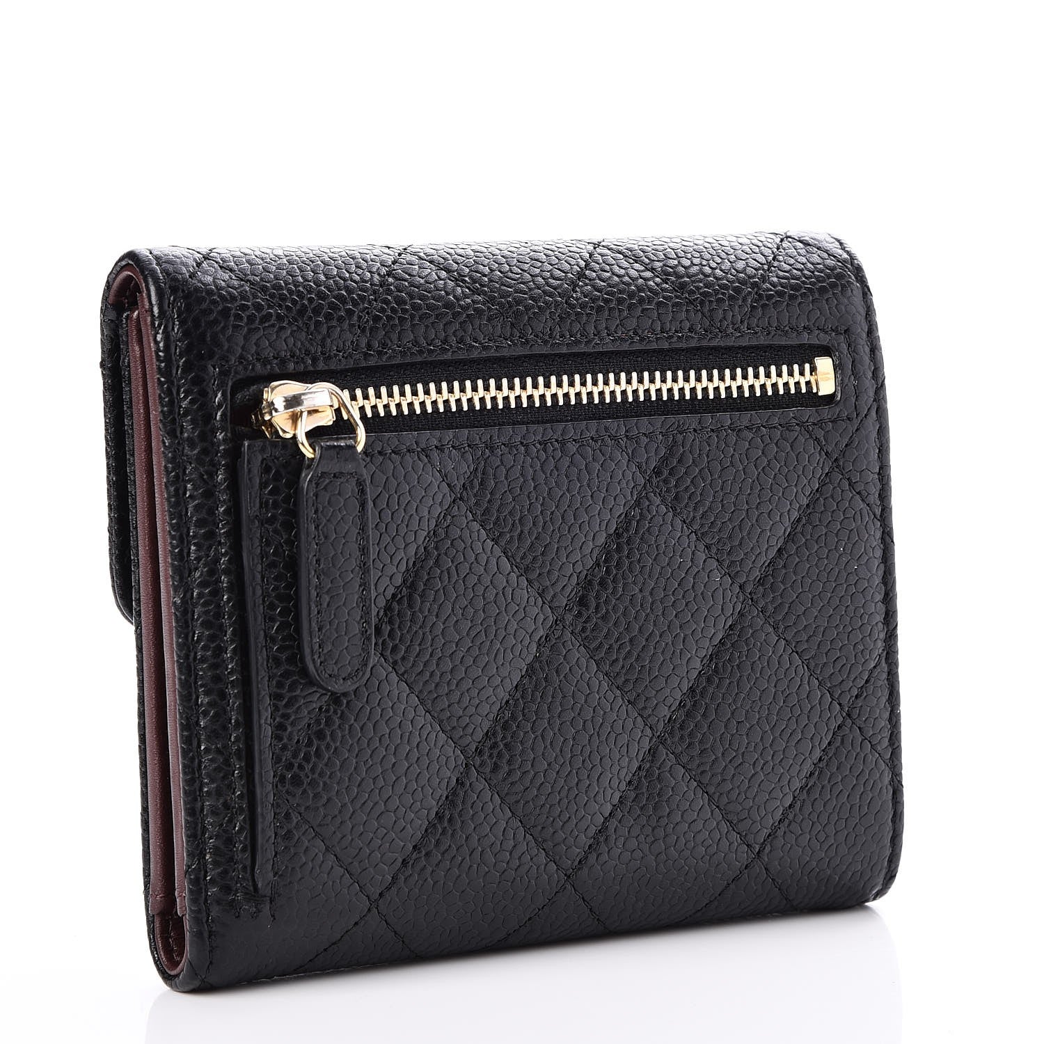 Chanel Caviar Quilted Compact Flap Wallet Black 3 of 9