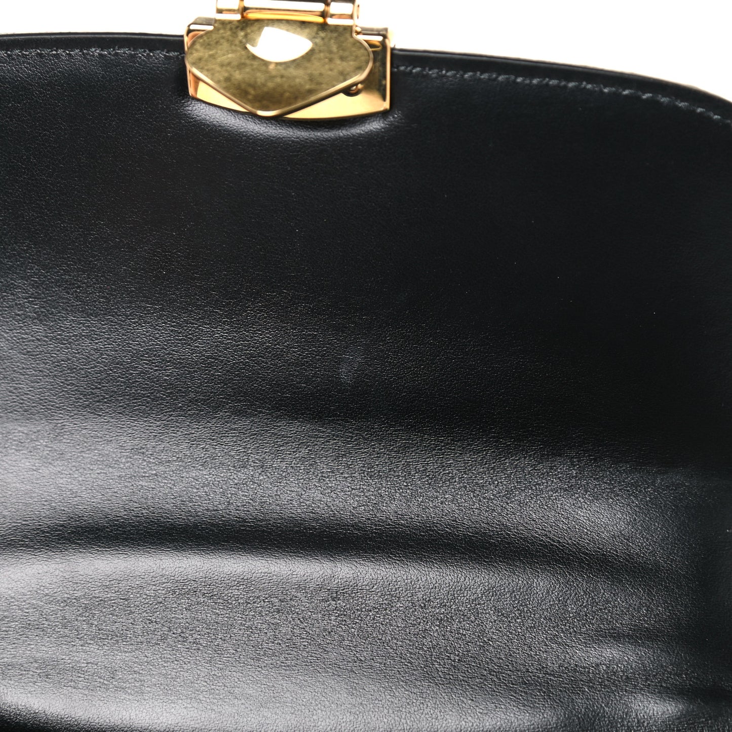 Crocodile Print Calfskin Top Handle Bag Black