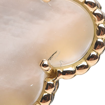 Van Cleef & Arpels 18K Yellow Gold Mother of Pearl Vintage Alhambra Earrings 6 of 6