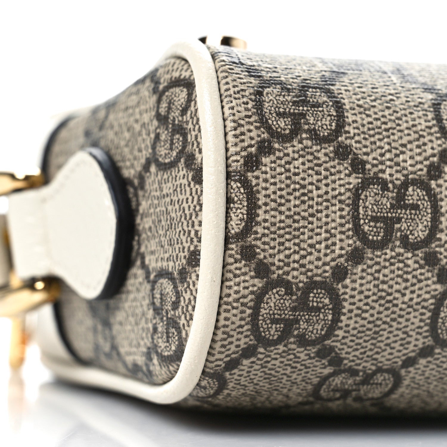 Gucci GG Supreme Monogram Textured Calfskin Web Mini Ophidia Shoulder Bag Beige Ebony Mystic White 8 of 9