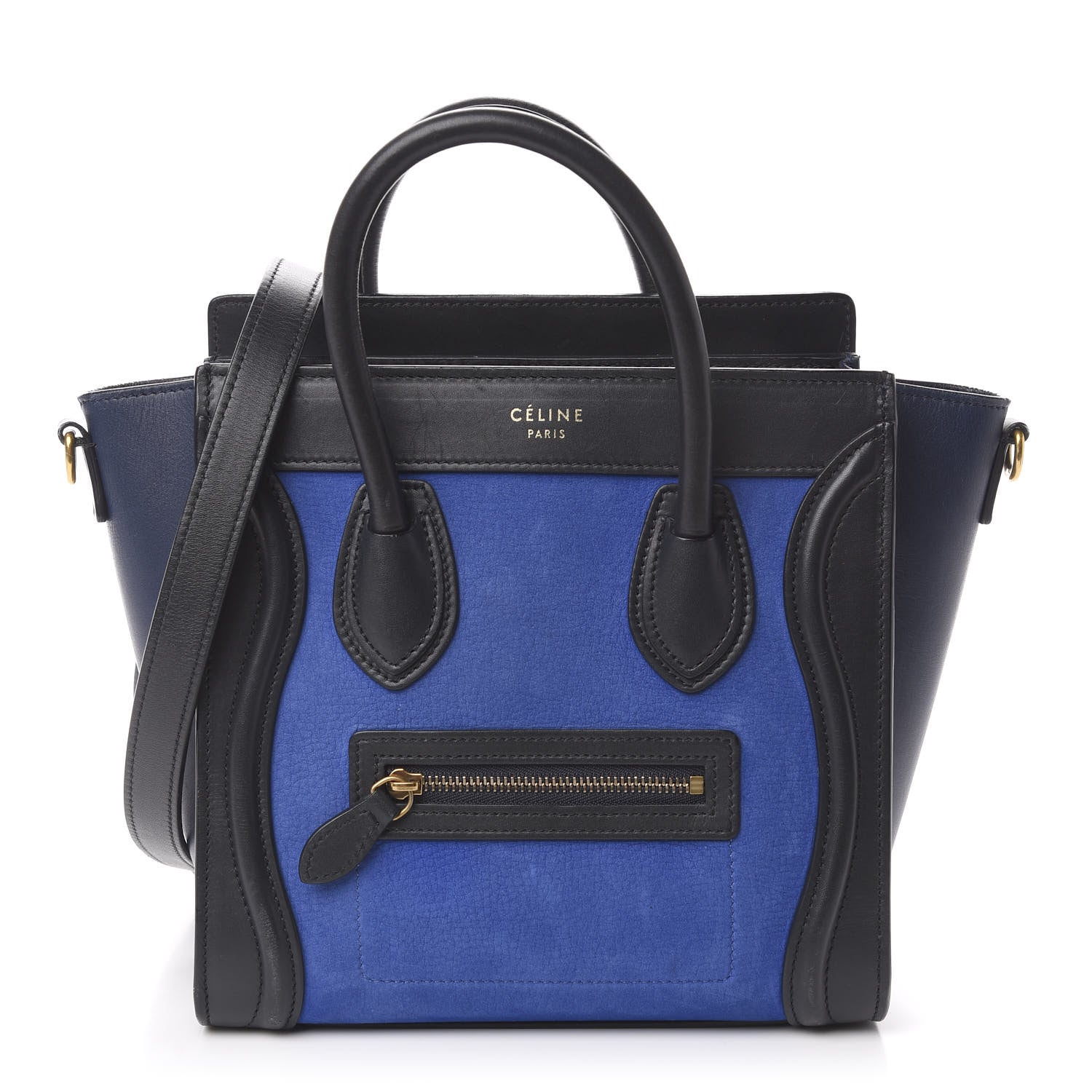 Celine Smooth Calfskin Nubuck Nano Tri-Color Luggage Bright Blue 1 of 10