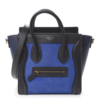 Celine Smooth Calfskin Nubuck Nano Tri-Color Luggage Bright Blue 1 of 10