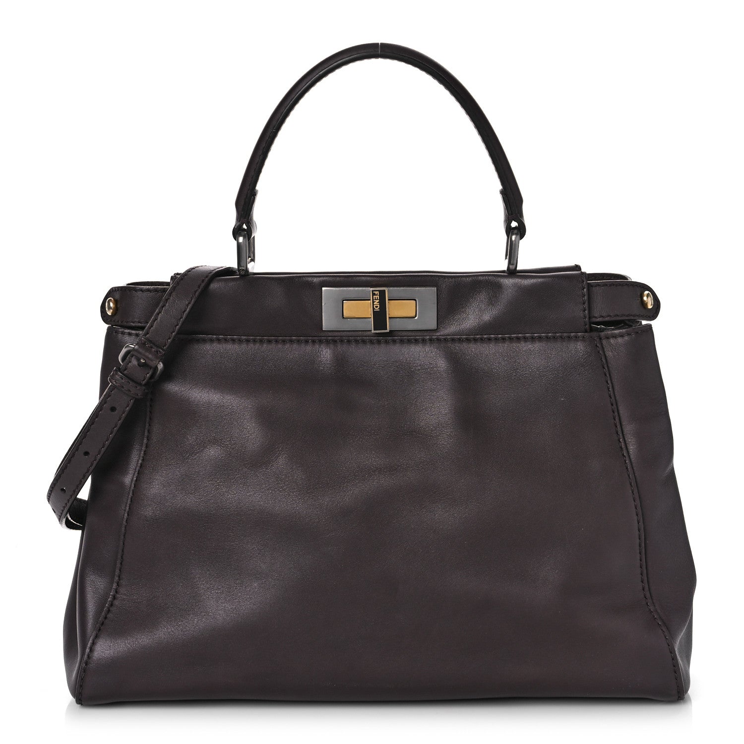 Fendi Vitello Suede Medium Peekaboo Iconic Satchel Ametista 1 of 10