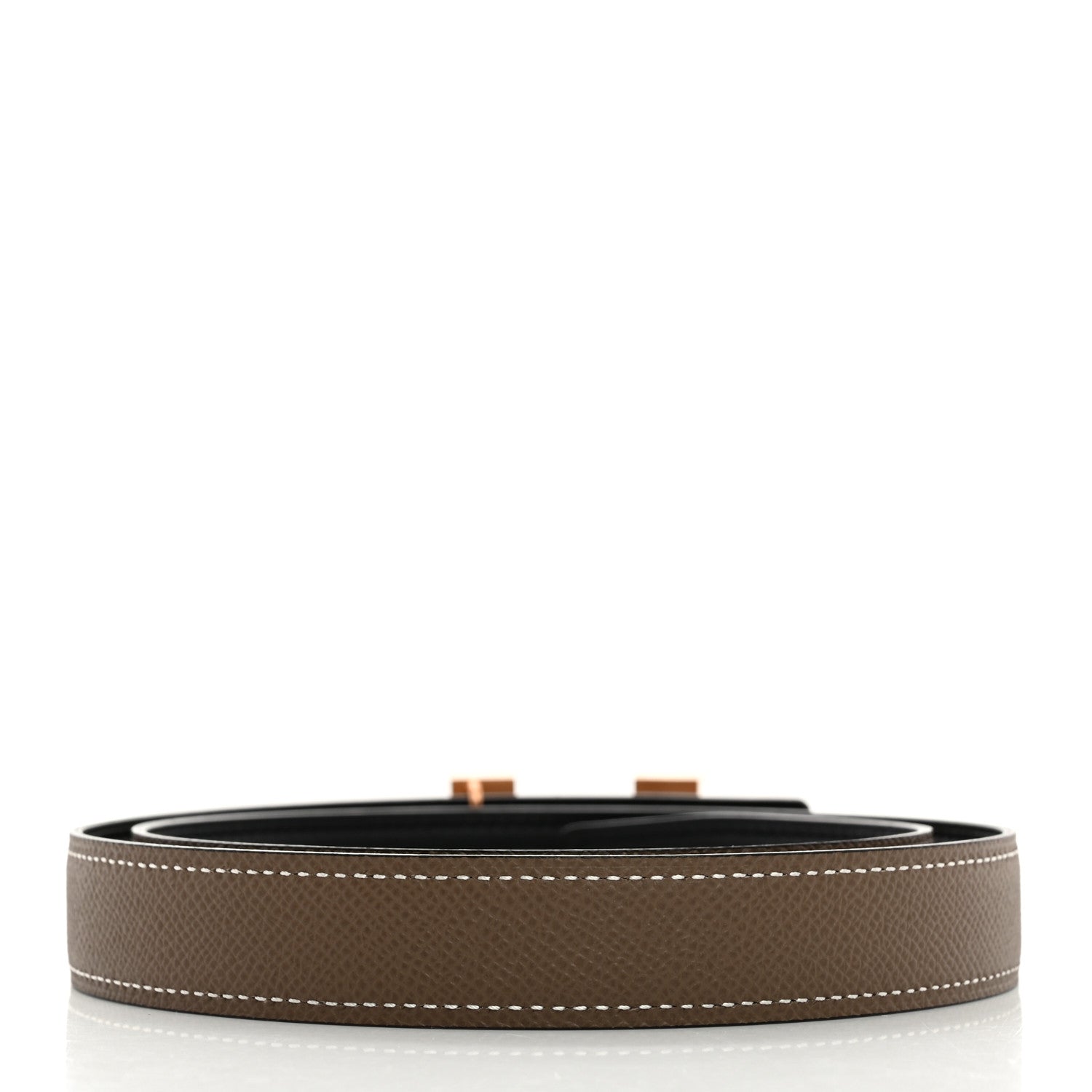 Hermes Swift Epsom 24mm Mini Constance H Belt 75 Black Etoupe 3 of 9