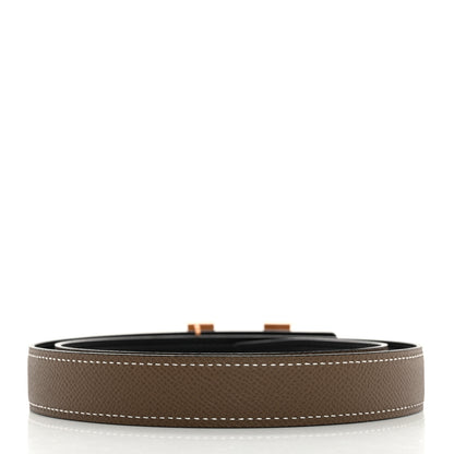 Hermes Swift Epsom 24mm Mini Constance H Belt 75 Black Etoupe 3 of 9