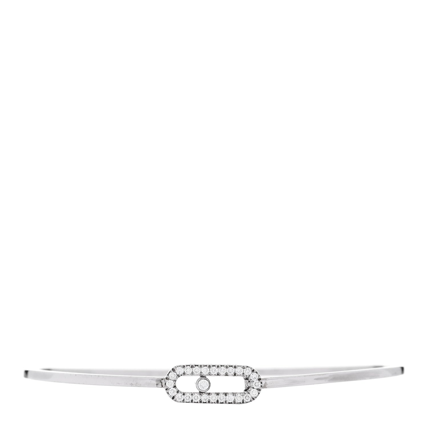 Messika 18K White Gold Diamond Move Uno Flex Bangle Bracelet 1 of 4