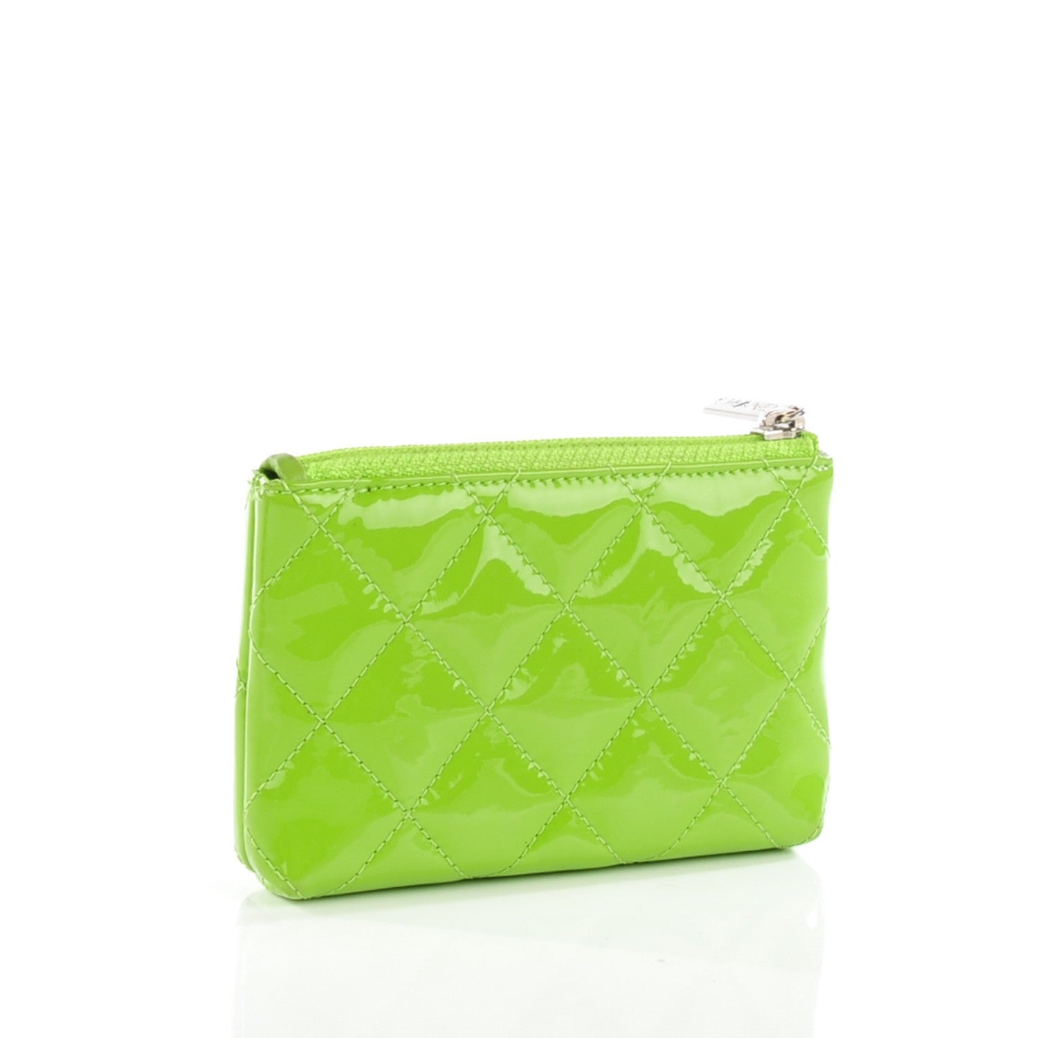 Chanel Patent Quilted Brilliant Key Holder Case Light Green 3 of 8
