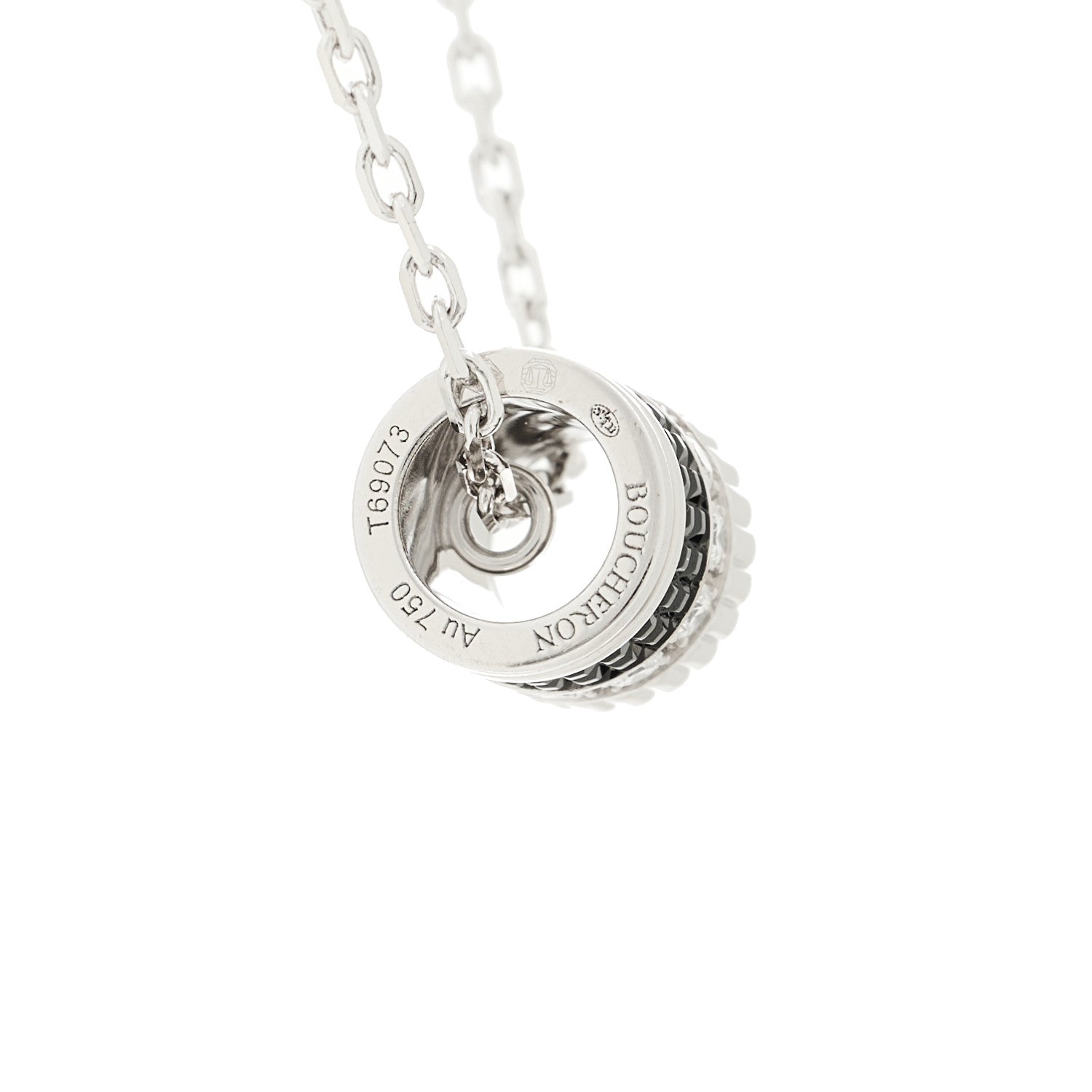 Boucheron 18K White Gold Diamond PVD Quatre SM Ring Pendant Necklace 5 of 6