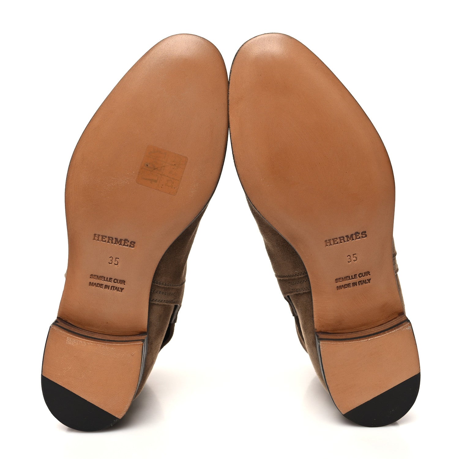 Hermes Suede Calfskin Neo Ankle Boots 35 Etoupe 5 of 9