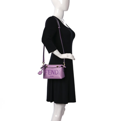 Fendi Vitello King Logo Embossed Mini By The Way Boston Bag Violetta 2 of 10