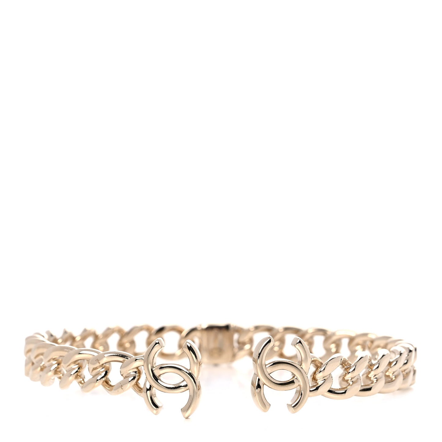 Metal CC Chain Link Choker Necklace S Gold