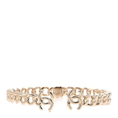 Chanel Metal CC Chain Link Choker Necklace S Gold 1 of 5