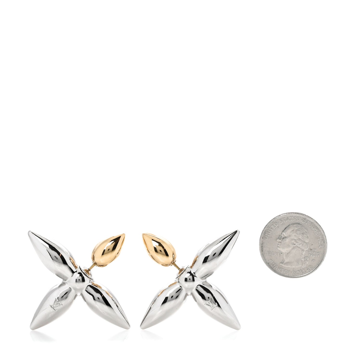 Metal Louisette Earrings Silver Gold