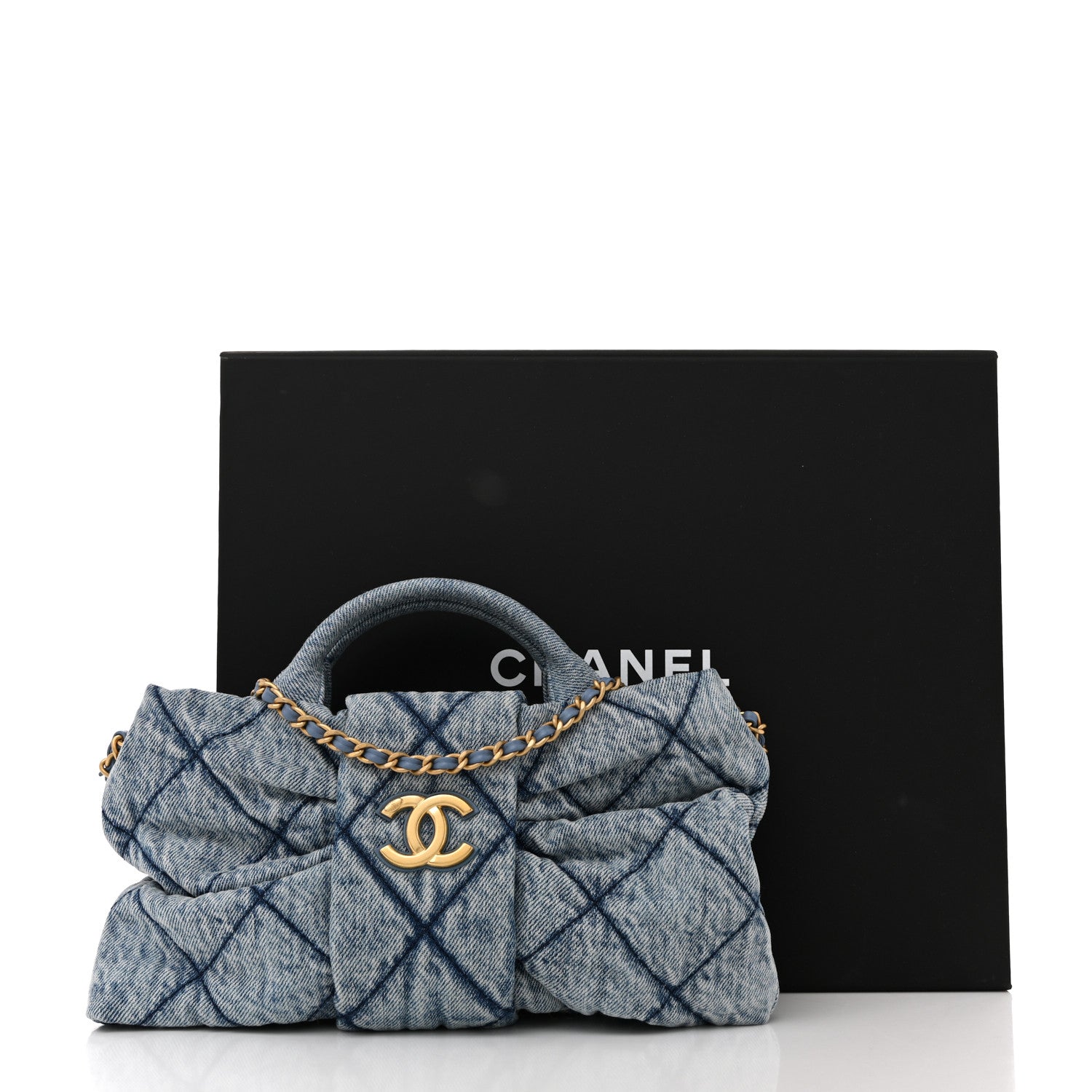 Chanel Washed Denim Quilted Mini Bow Bag Blue 1789399 – FASHIONPHILE