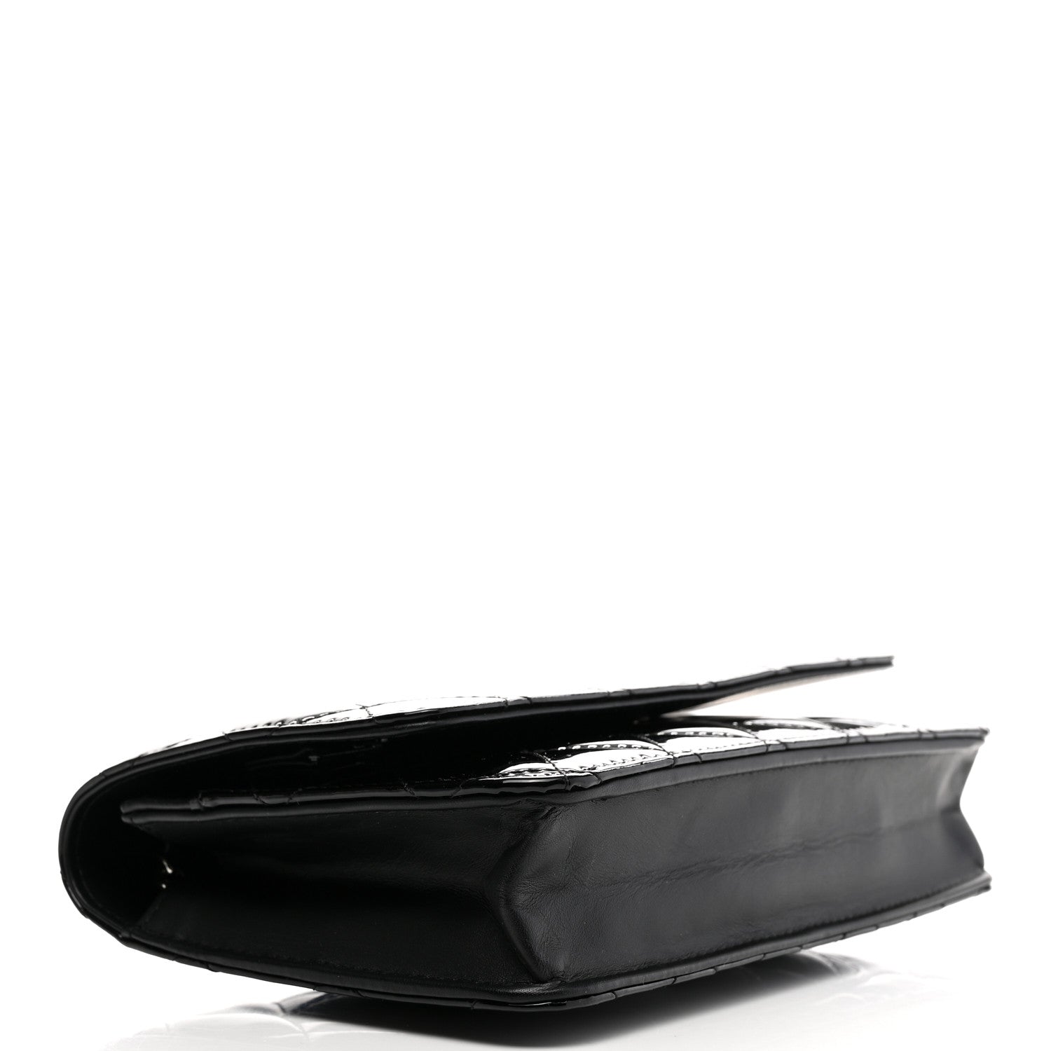 Chanel Patent Quilted Wallet On Chain WOC Black 4 of 11