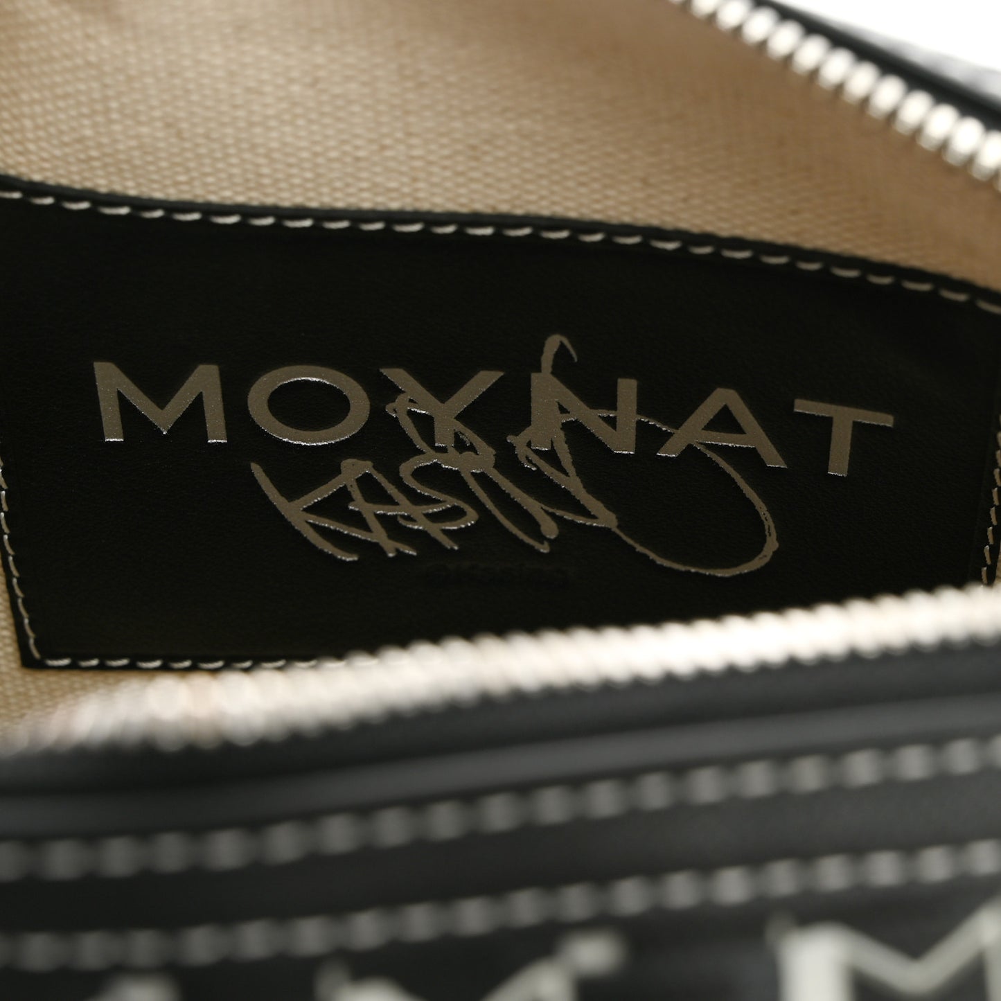 X KASING LUNG Calfskin Canvas M Labubu Boston Bag Black Multicolor