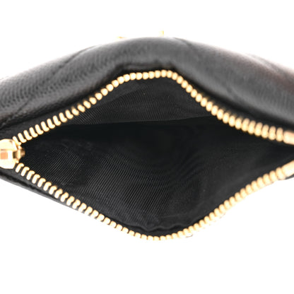 Saint Laurent Grain De Poudre Matelasse Chevron Monogram Compact Wallet Black 5 of 8