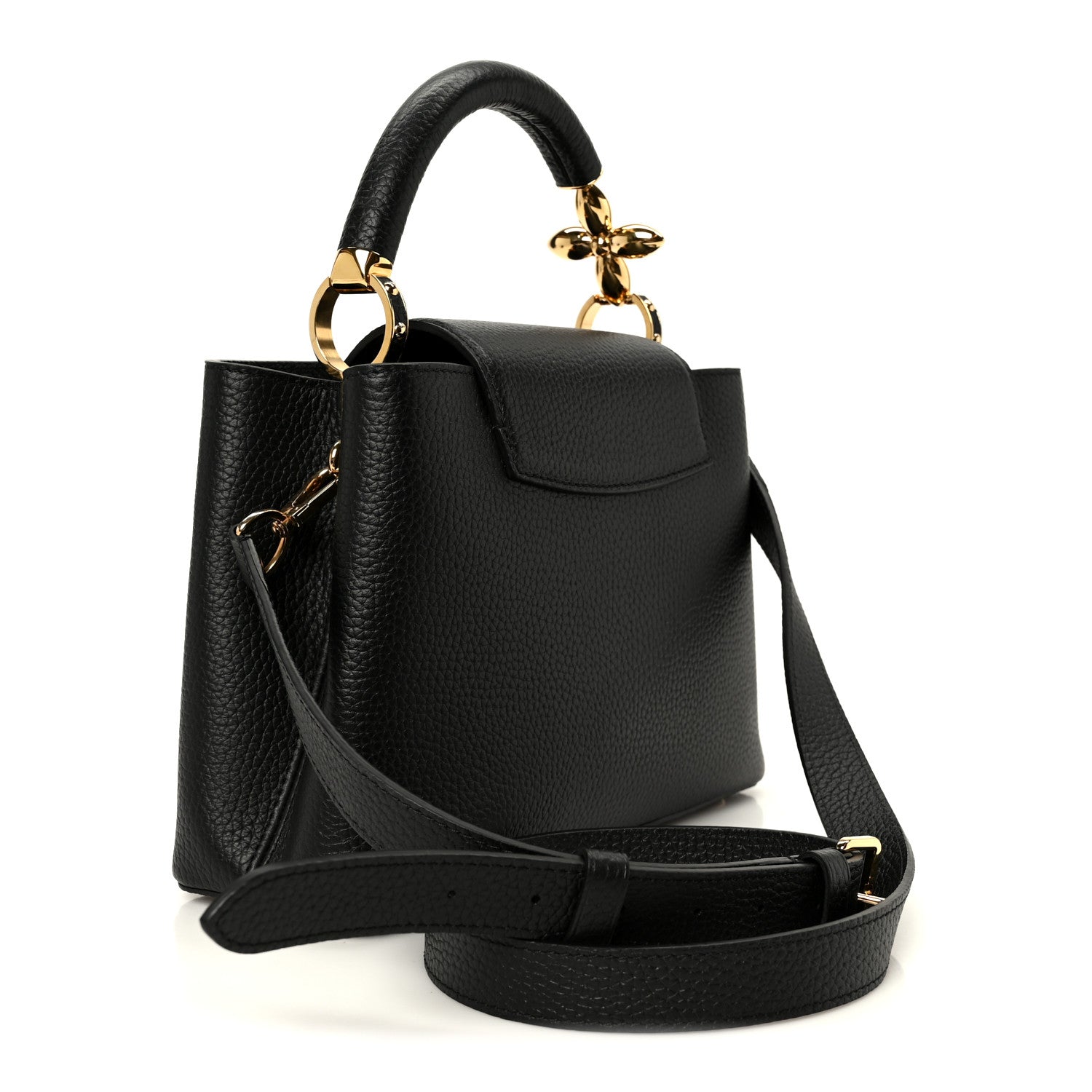 Louis Vuitton Taurillon Embellished Flower Handle Capucines BB  Black 3 of 9