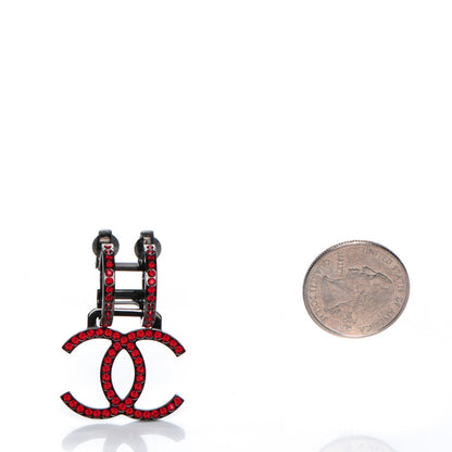 Chanel Crystal CC Single Clip On Earring Red 2 of 5