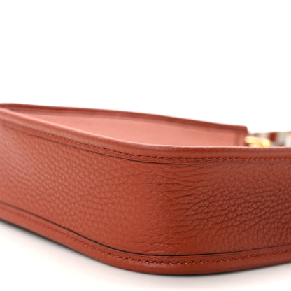 Hermes Taurillon Clemence Maxi Quadrille Evelyne TPM Cuivre Chai Nata Bleu Brume 8 of 9