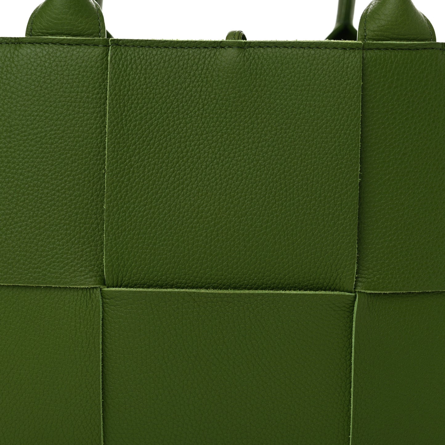 Grained Calfskin Intrecciato Small Arco Tote Avocado
