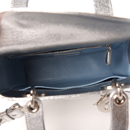 Christian Dior Metallic Grained Calfskin Cannage Small Lucky Badges My Lady Dior Silver 4 of 9