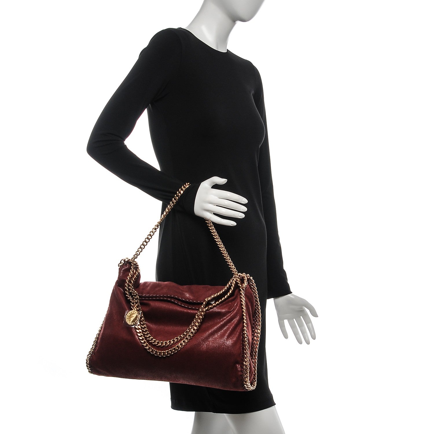 Stella McCartney Faux Leather Small Shaggy Deer Falabella Plum 2 of 8