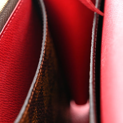Louis Vuitton Damier Ebene Emilie Wallet Red 8 of 8