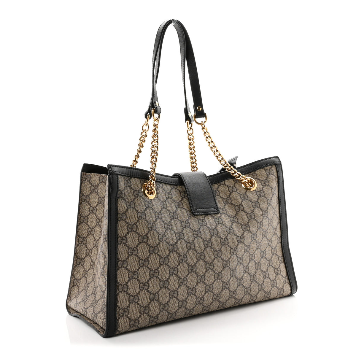 GG Supreme Monogram Medium Padlock Tote Black