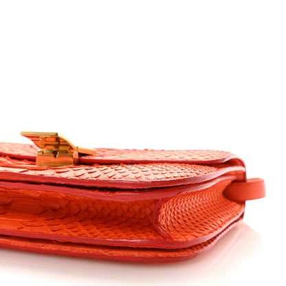 Celine Snakeskin Medium Classic Box Flap Orange 9 of 9